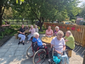Nanas on patio